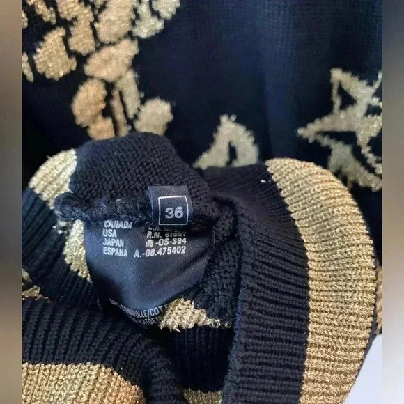 ESCADA by Margaretha Ley Vintage Nautical Black and Gold Sweater - Picture 4 of 7